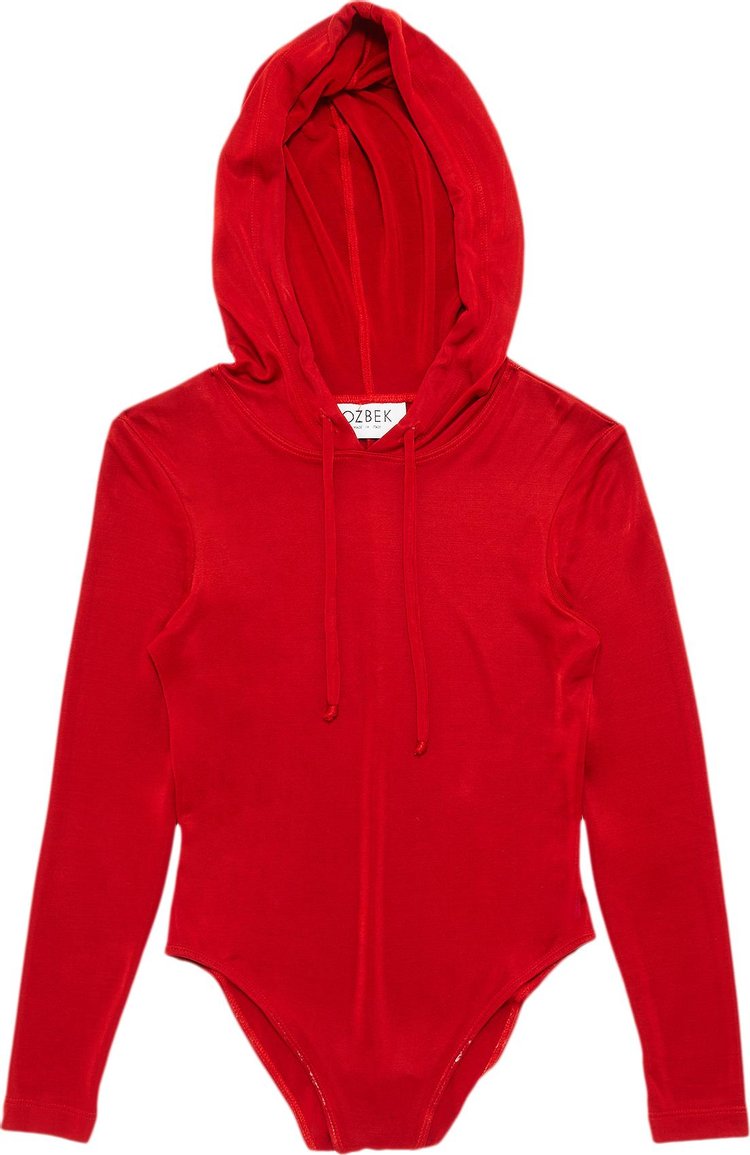 Rifat Ozbek Hooded Bodysuit 'Red'