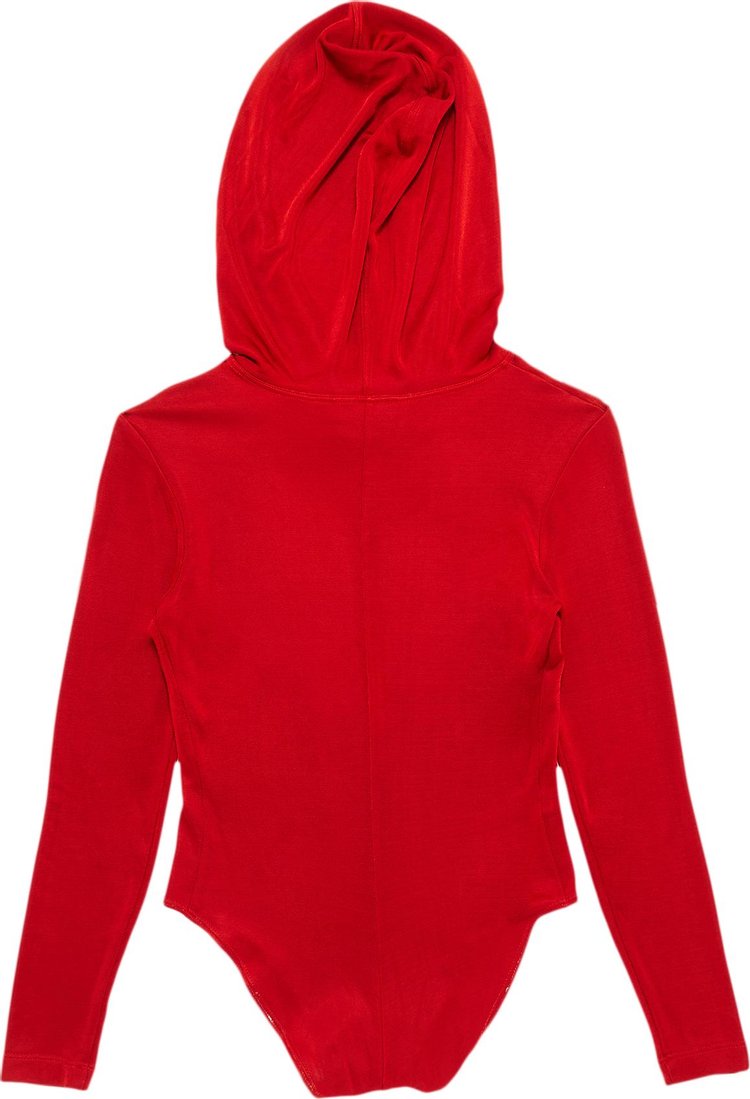 Rifat Ozbek Hooded Bodysuit Red