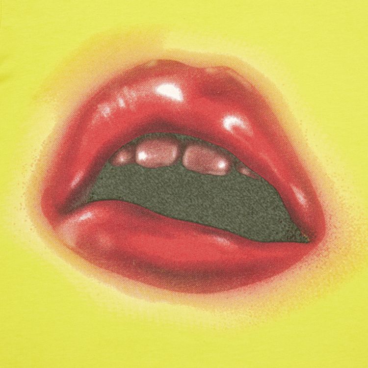 Mowalola Mouth Print Stretch Viscose Baby T Shirt Yellow