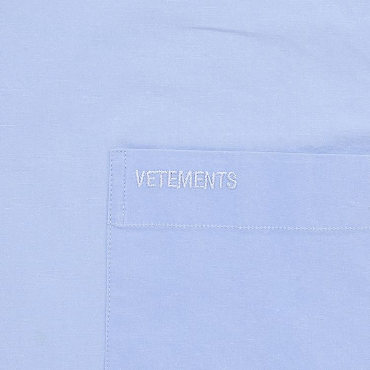 Vetements Open Back Double Sided Button Up Light Blue