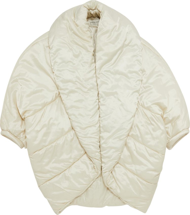 Dries Van Noten Vienna Shawl Collar Oversized Padded Jacket Ecru