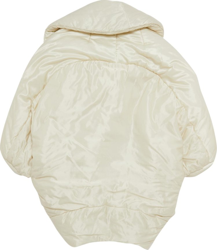 Dries Van Noten Vienna Shawl Collar Oversized Padded Jacket Ecru