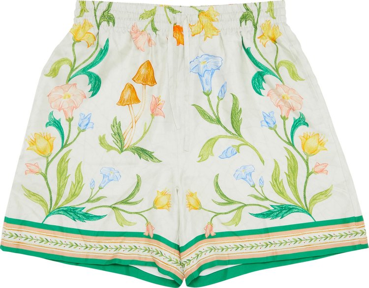 Casablanca Silk Drawstring Shorts 'Multicolor'