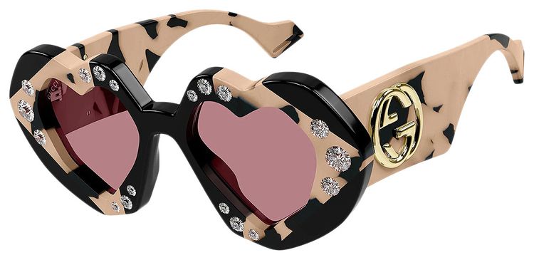 Gucci Heart Sunglasses Tortoise ShellPink