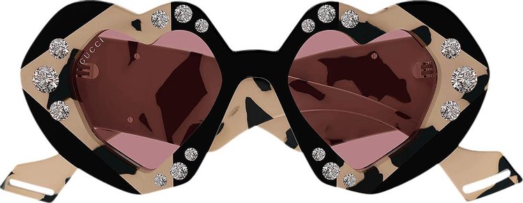 Gucci Heart Sunglasses 'Tortoise Shell/Pink'