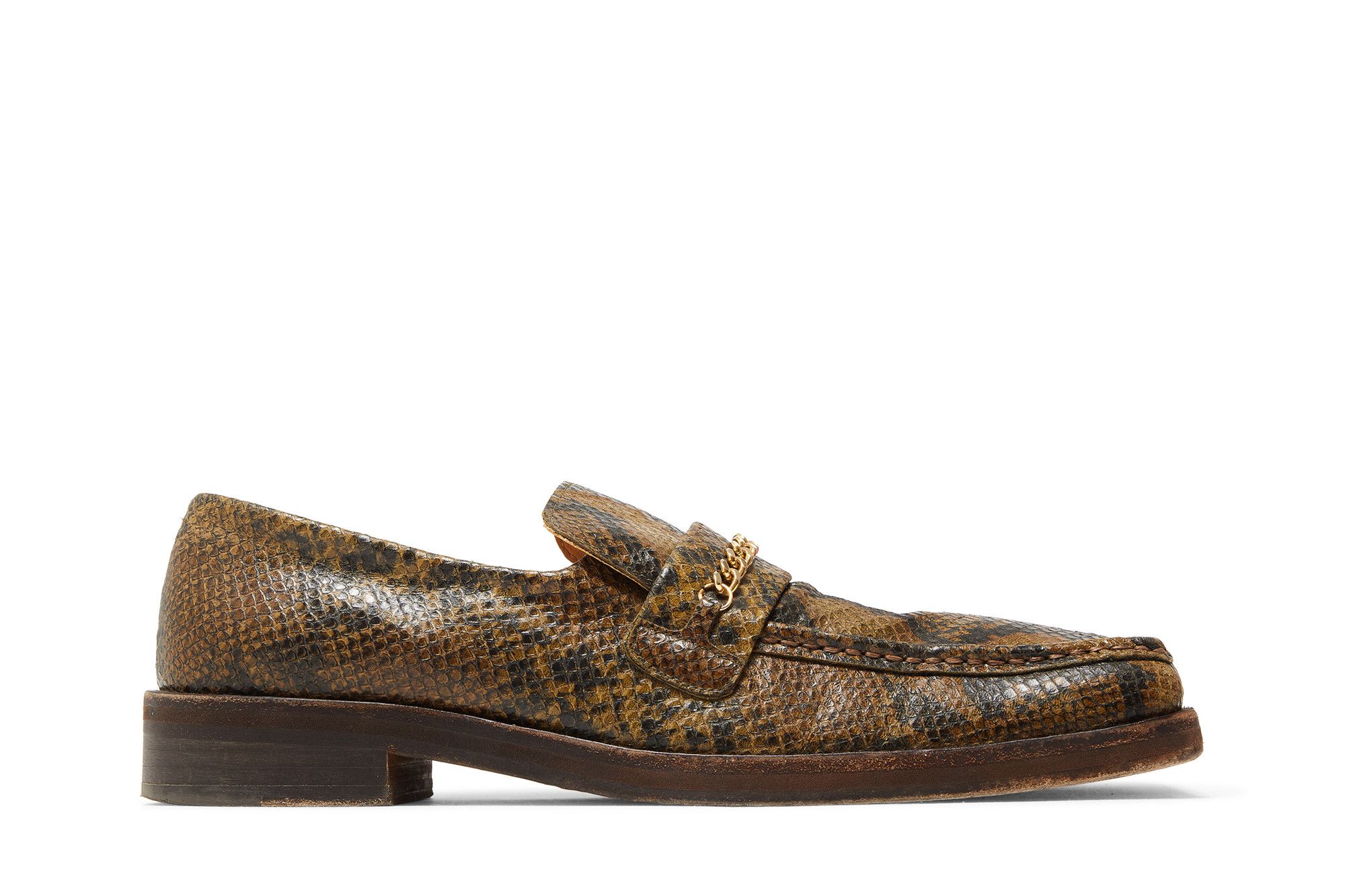Buy Martine Rose Square Toe Loafer 'Snake Embossed - Natural
