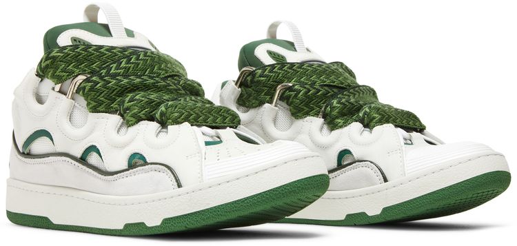 Lanvin Curb Sneakers White Khaki