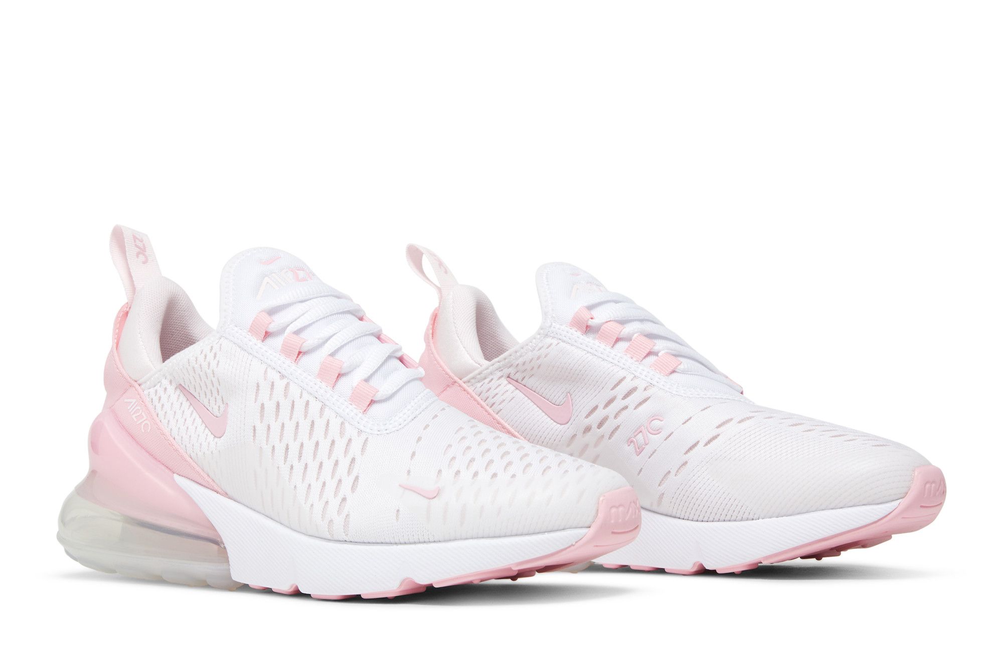 White and pink nike air best sale
