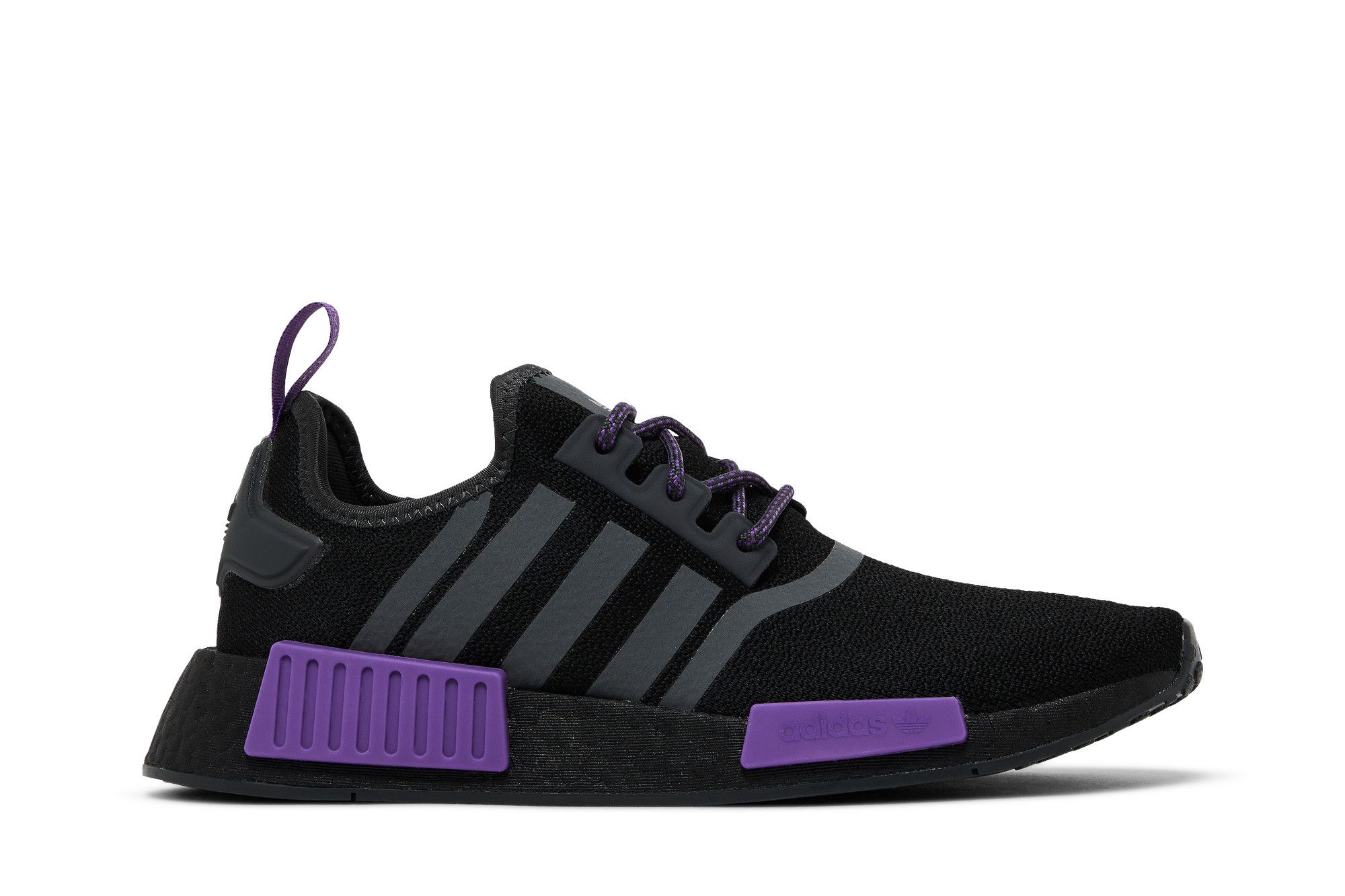 Size 3.5 NMD R1 J Black Grey Active Purple