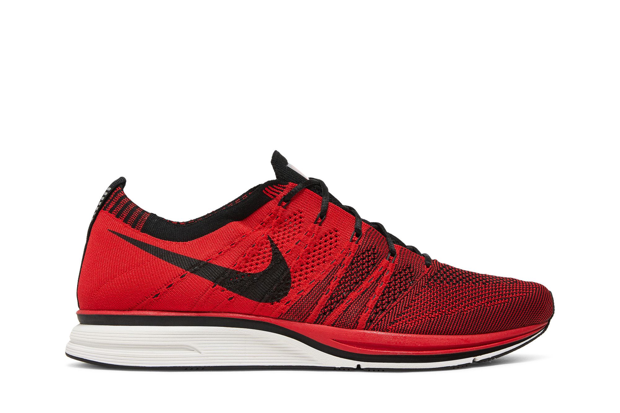 red flyknit trainer