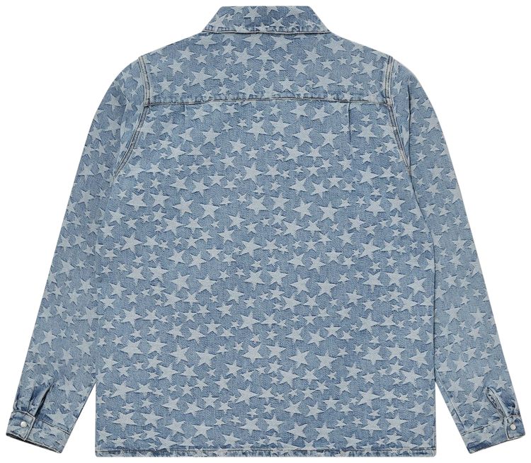 ERL Denim Jacquard Overshirt Light Blue
