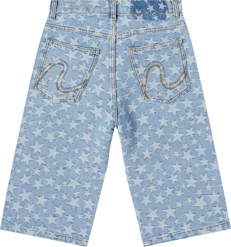 ERL Denim Jacquard Shorts Light Blue