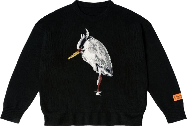 Heron Preston Intarsia Knit Wool Blend Jumper 'Black/Grey'