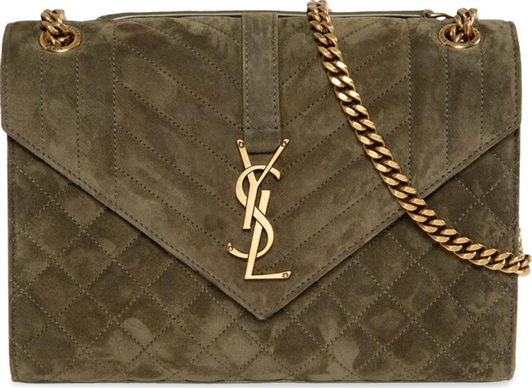 Saint Laurent Loulou Small Quilted-leather Shoulder Bag in Green