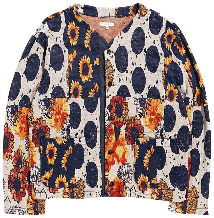 Engineered Garments Sunflower Knit Cardigan RedNavy