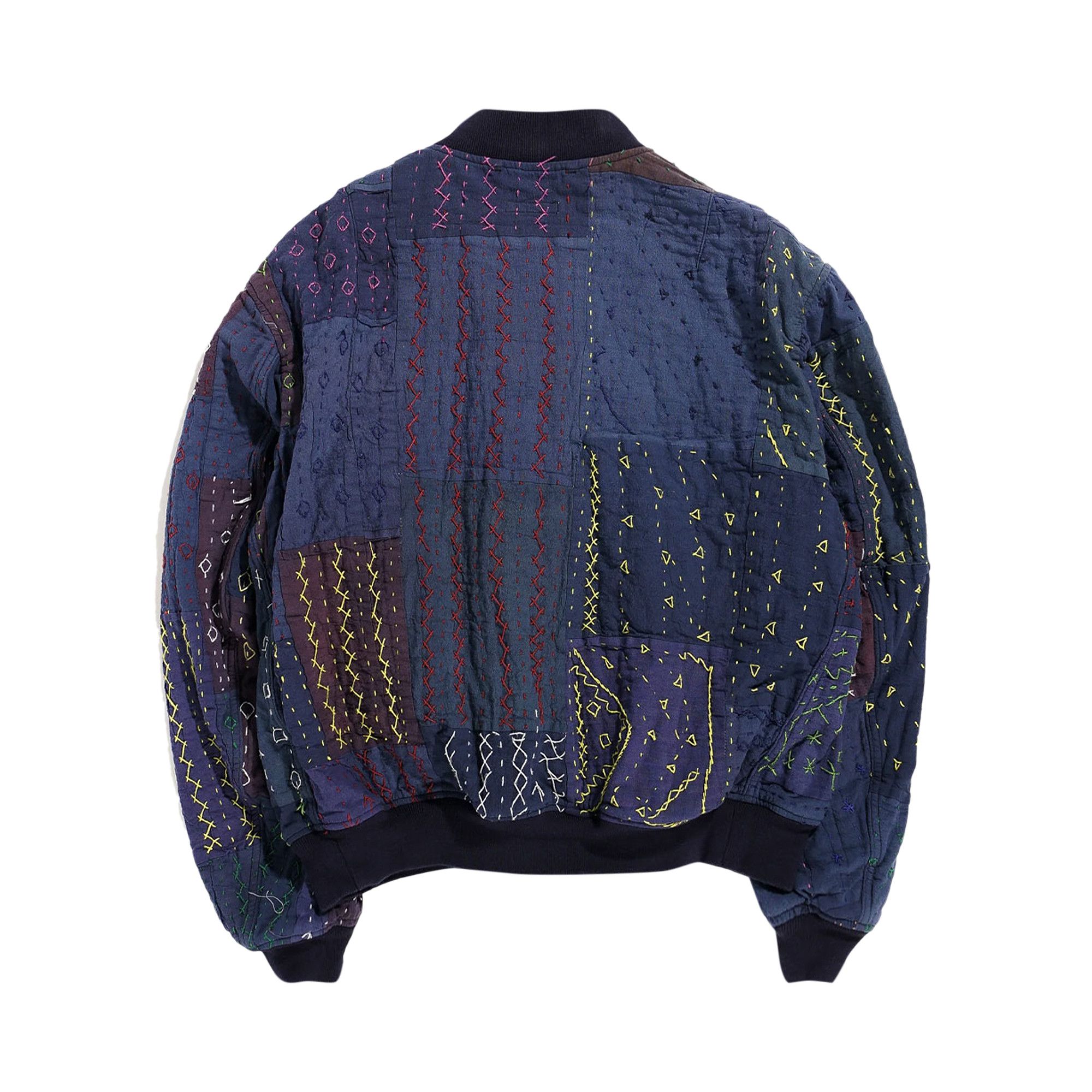 Buy Engineered Garments Aviator Jacket 'Navy Square Handstitch