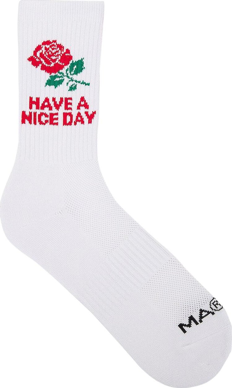 Market Have A Nice Day Socks 'White'