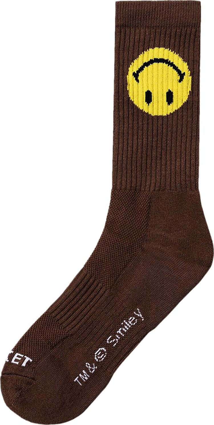 Market Smiley Upside Down Socks Brown