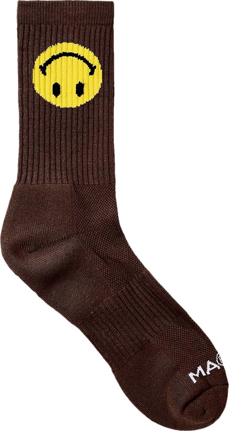 Market Smiley Upside Down Socks 'Brown'