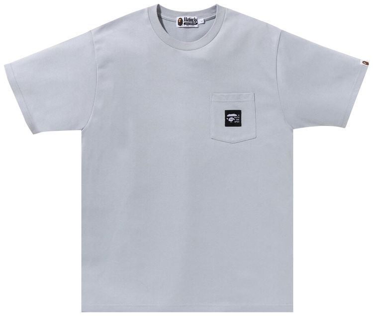 BAPE A Bathing Ape Label Pocket Tee Grey