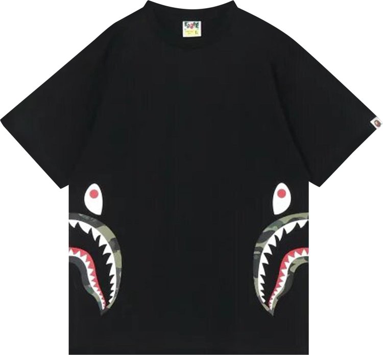 BAPE 1st Camo Side Shark Tee 'Black/Green'