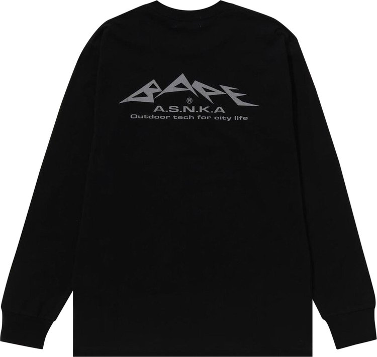 BAPE Reflective Print Long Sleeve Tee Black