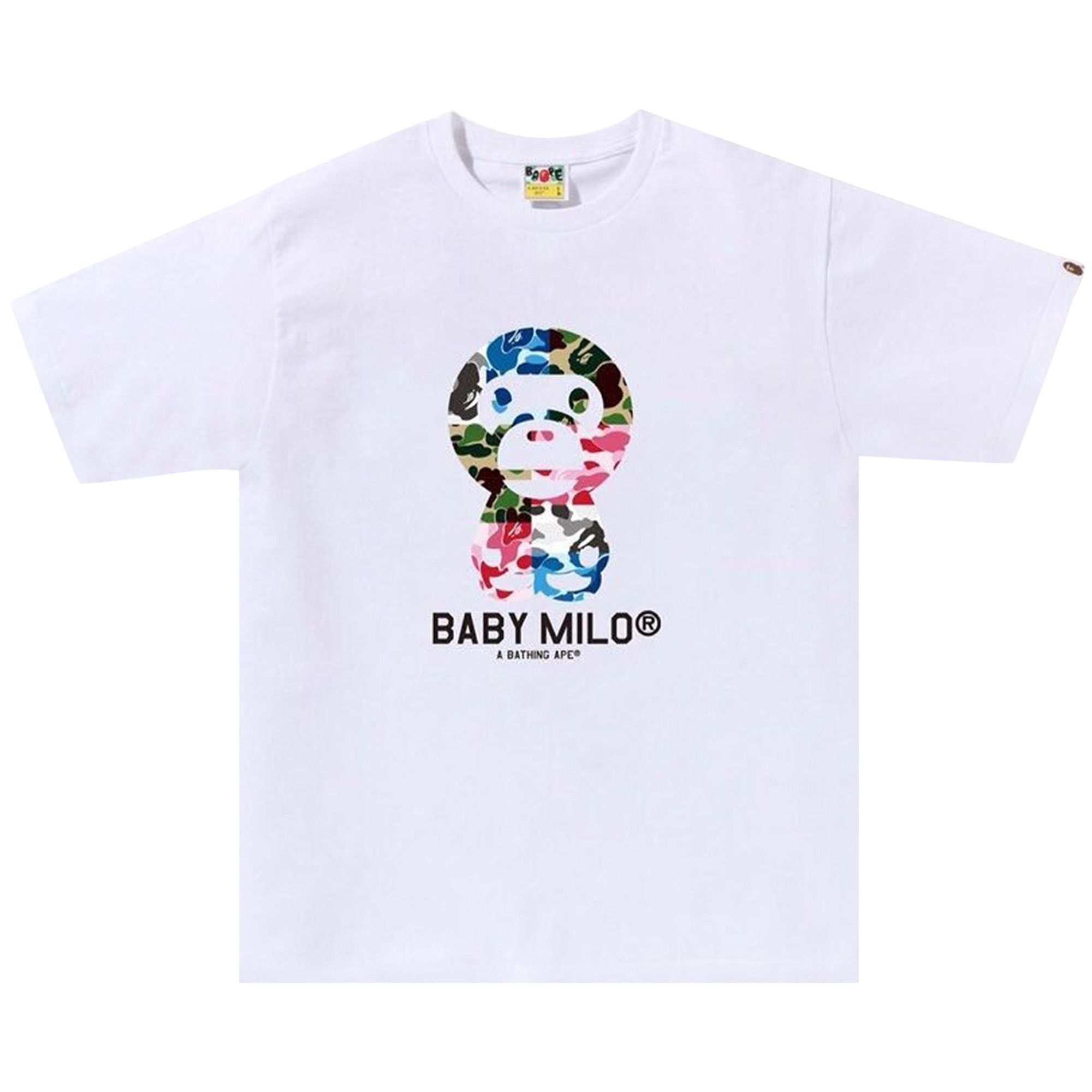 Buy BAPE ABC Camo Crazy Baby Milo Tee 'White' - 2J80 110 003