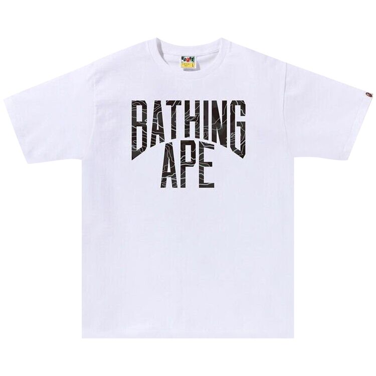 BAPE Layered Line Camo NYC Logo Tee WhiteBlack