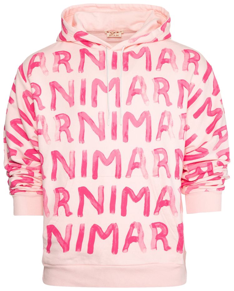 Marni All Over Logo Hoodie Pink Gummy