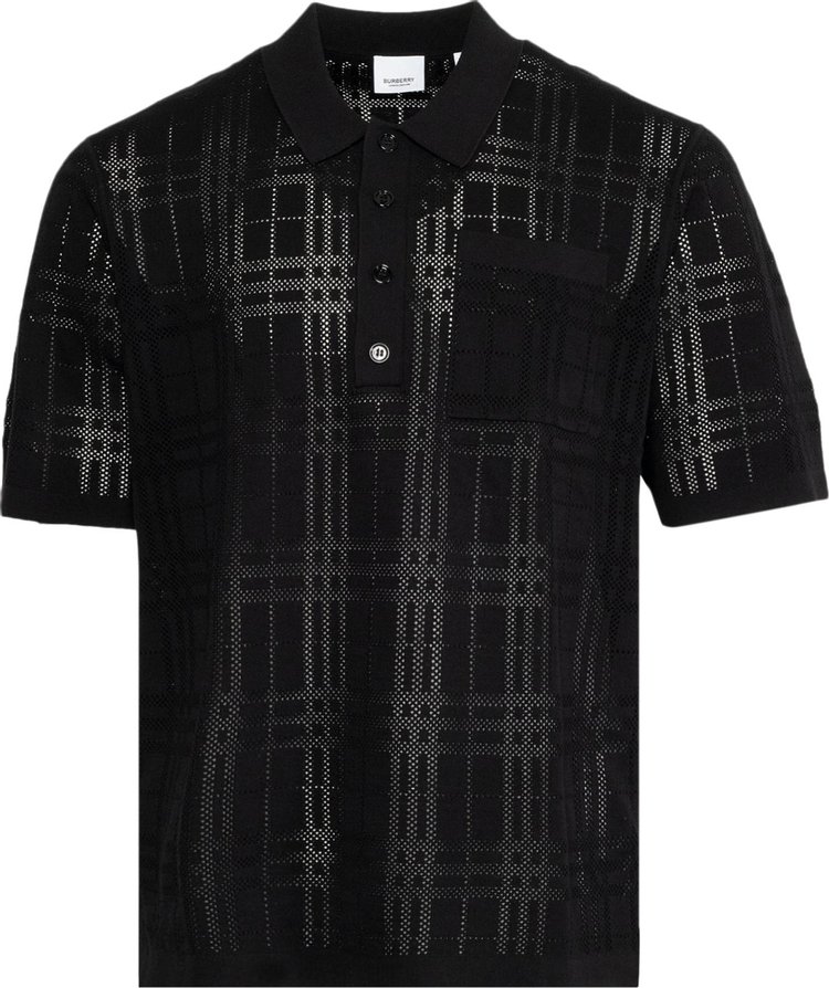 Buy Burberry Checked Oversized Polo Shirt 'Black' - 8070313 | GOAT