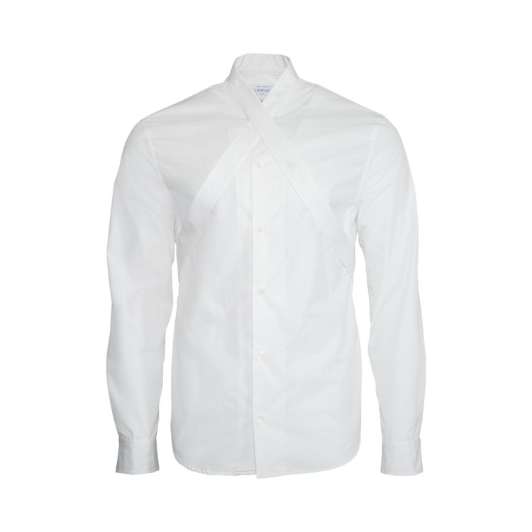 Off-White Emblem Heavycot Collar Shirt 'White/White'