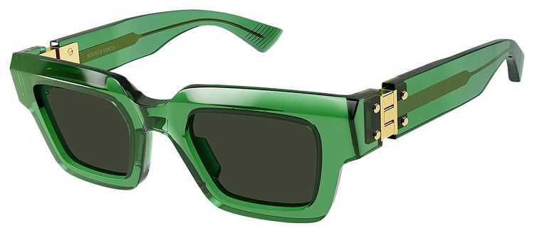 Bottega Veneta Hinge Square Sunglasses Green