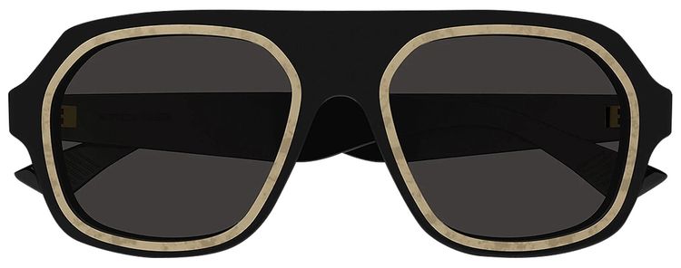 Bottega Veneta Rim Aviator Sunglasses BlackGrey