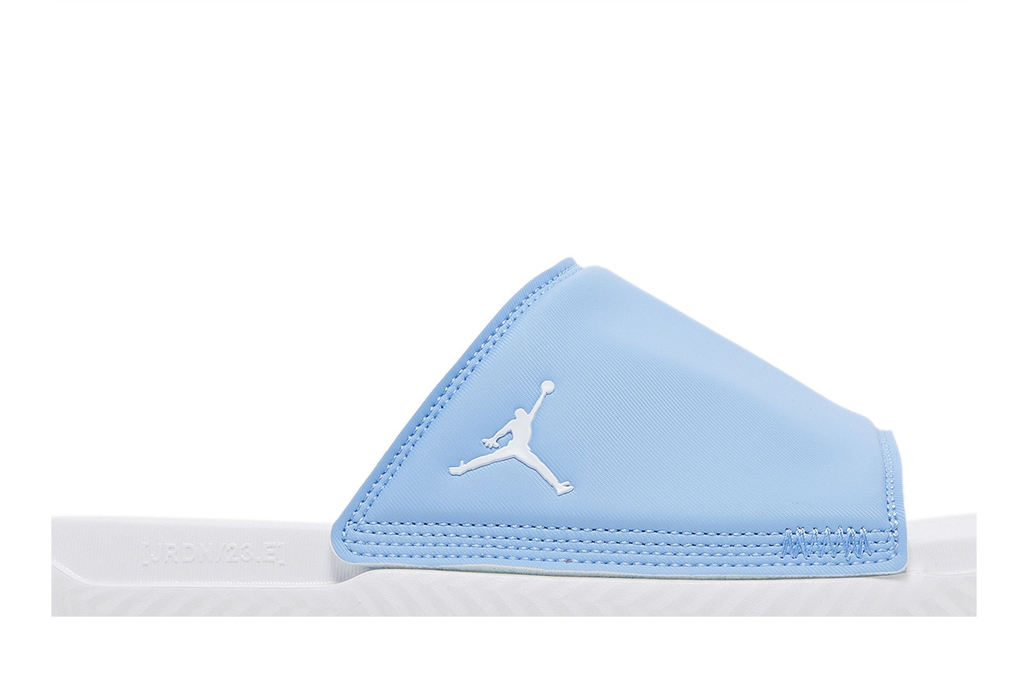 Jordan slides blue and white hot sale