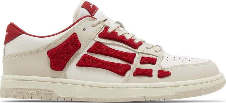 Amiri Skel Top Low 'White Red Chenille'