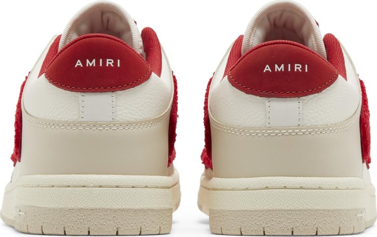 Amiri Skel Top Low White Red Chenille