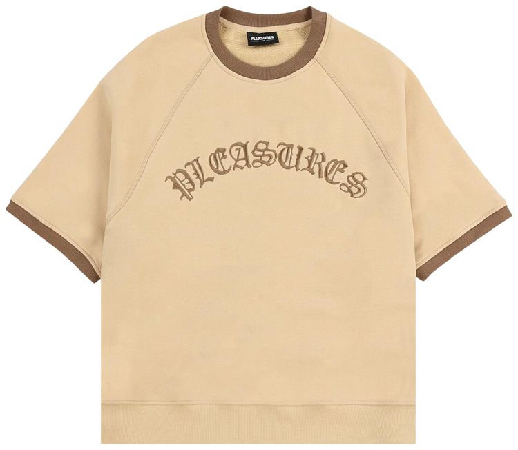 Pleasures Old E Ringer SS Crewneck Tan
