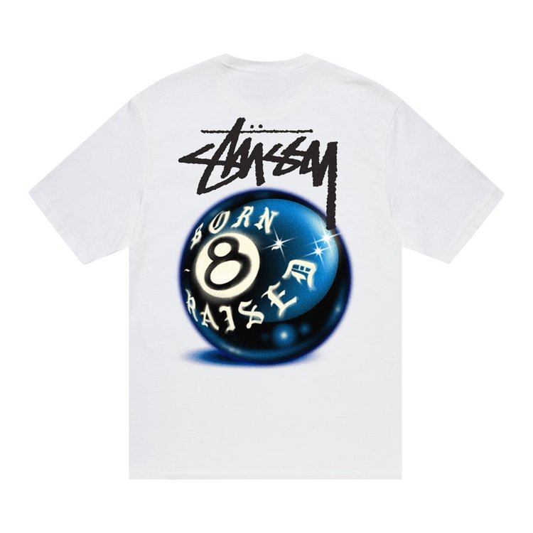 Stussy x Born X Raised 8 Ball Tee White