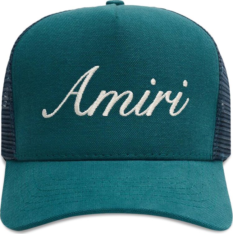 Amiri Script Trucker Hat Teal