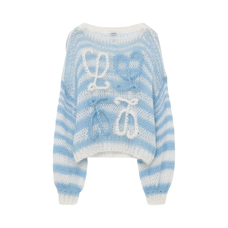 Loewe Striped Anagram Sweater WhiteBlue