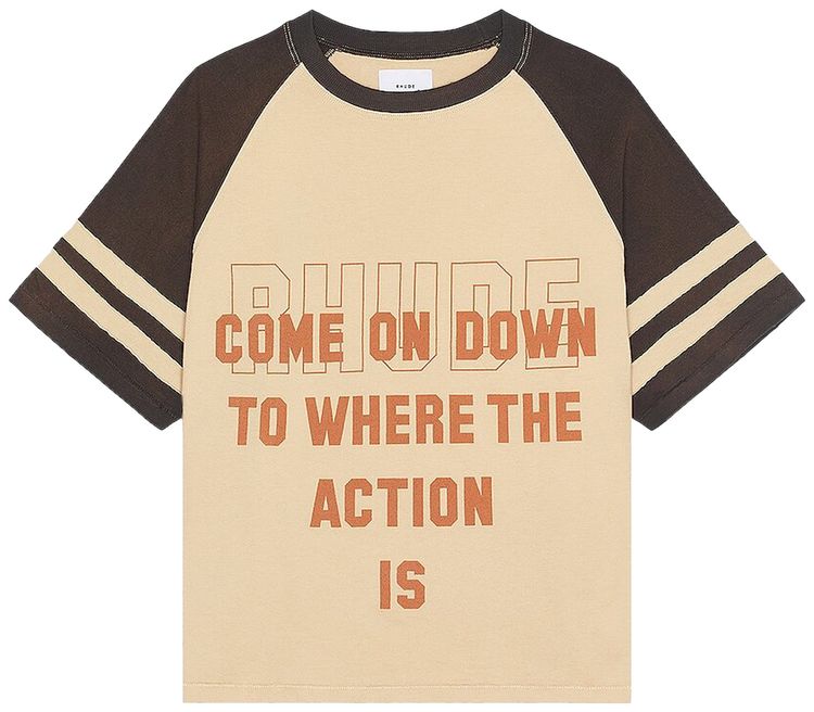 Rhude Action Raglan Tee KhakiBlack