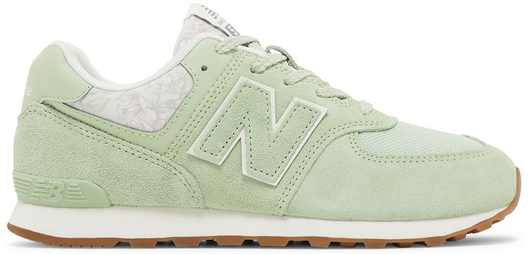 New Balance 574 Big Kid Floral Avocado Gum