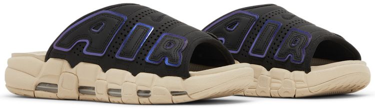 Air More Uptempo Slide Black Sanddrift Iridescent