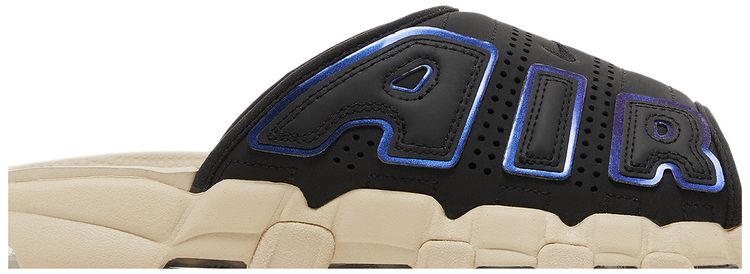Air More Uptempo Slide Black Sanddrift Iridescent