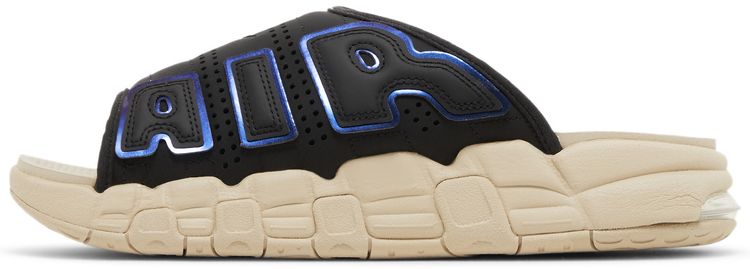 Air More Uptempo Slide Black Sanddrift Iridescent