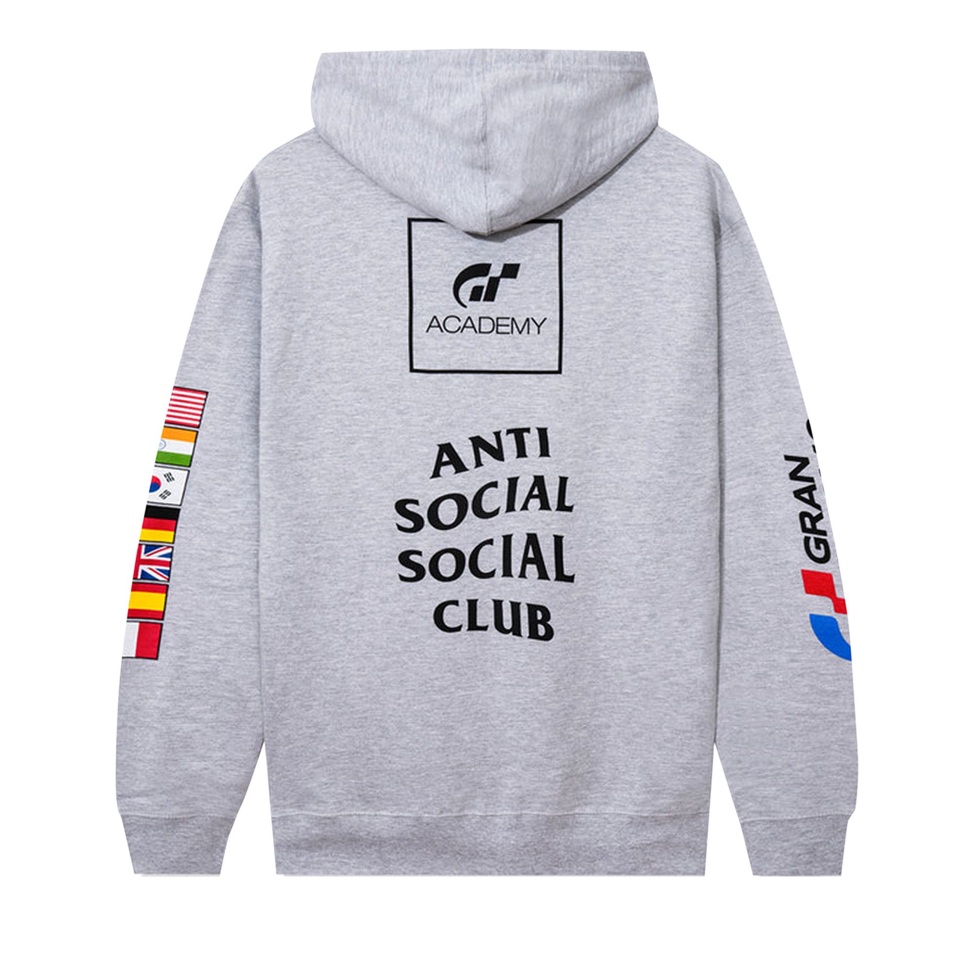 Size l Anti Social Social Club x Gran Turismo Flag Zip Hoodie Heather Grey