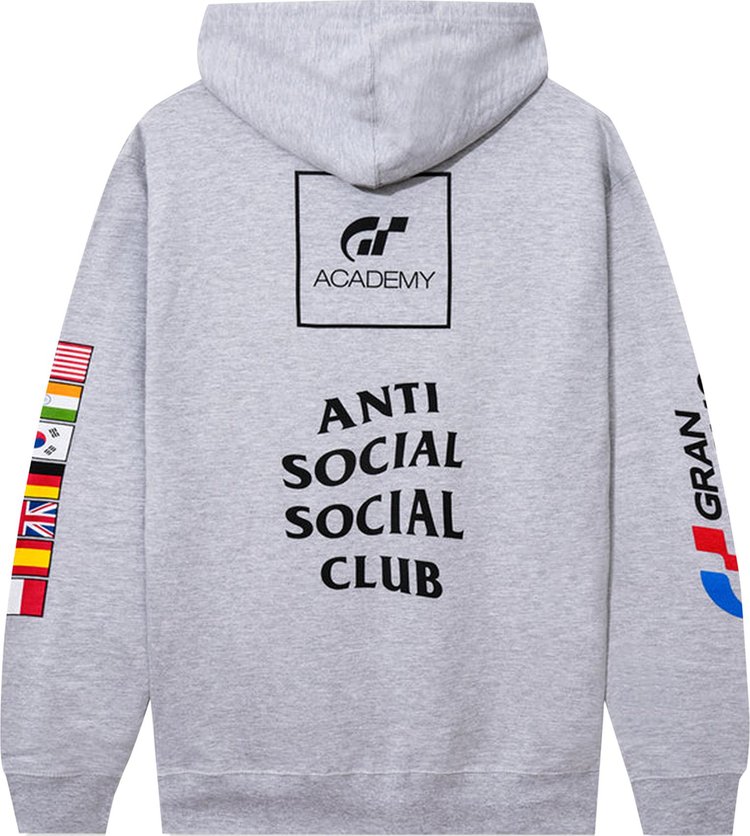 Anti Social Social Club x Gran Turismo Flag Zip Hoodie Heather Grey