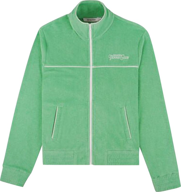 Sporty & Rich Rizzoli Tennis Terry Track Jacket 'Washed Kelly/White'