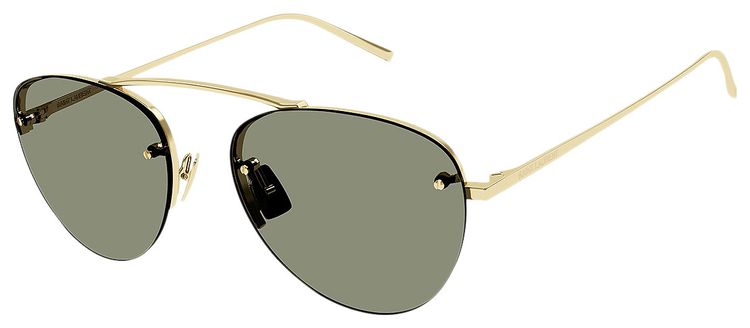 Saint Laurent Rimless Aviator Sunglasses Gold