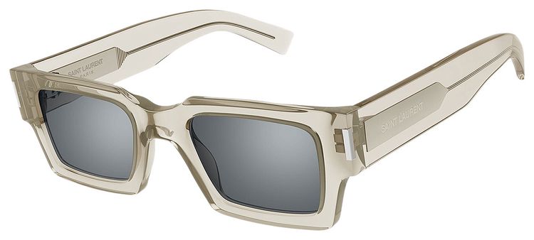 Saint Laurent Geometric Frame Sunglasses Beige